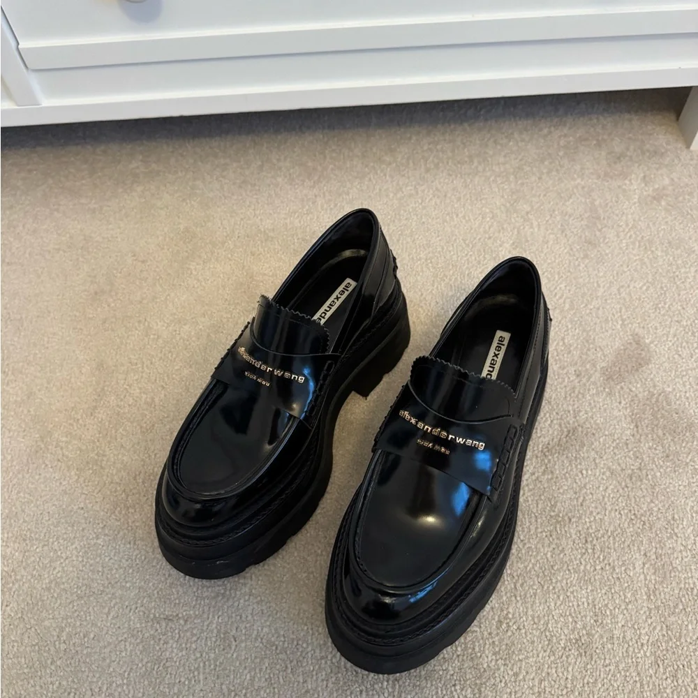 Alexander Wang Black Platform Loafers - Picture 2 of 9